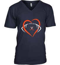 Load image into Gallery viewer, Virginia Cavaliers Large Heart  Football  Team Men's V-Neck
