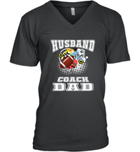 Load image into Gallery viewer, Husband Coach Dad Football Family Sports Team Game Men's V-Neck
