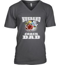 Load image into Gallery viewer, Husband Coach Dad Football Family Sports Team Game Men's V-Neck
