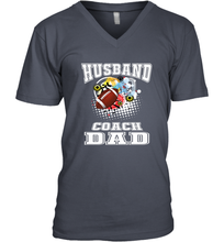 Load image into Gallery viewer, Husband Coach Dad Football Family Sports Team Game Men's V-Neck
