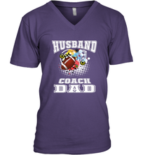 Load image into Gallery viewer, Husband Coach Dad Football Family Sports Team Game Men's V-Neck
