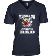 Load image into Gallery viewer, Husband Coach Dad Football Family Sports Team Game Men's V-Neck
