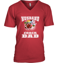 Load image into Gallery viewer, Husband Coach Dad Football Family Sports Team Game Men's V-Neck
