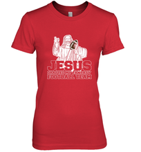 Load image into Gallery viewer, Jesus Drafted My Football Team Fantasy Football Draft Day Women's Premium T-Shirt
