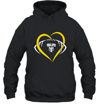 Load image into Gallery viewer, Valparaiso Crusaders Large Heart  Football Hooded Sweatshirt
