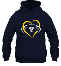Load image into Gallery viewer, Valparaiso Crusaders Large Heart  Football Hooded Sweatshirt
