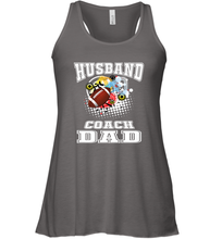 Load image into Gallery viewer, Husband Coach Dad Football Family Sports Team Game Women's Racerback Tank
