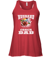 Load image into Gallery viewer, Husband Coach Dad Football Family Sports Team Game Women's Racerback Tank
