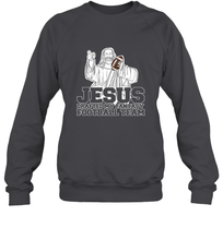 Load image into Gallery viewer, Jesus Drafted My Football Team Fantasy Football Draft Day Crewneck Sweatshirt
