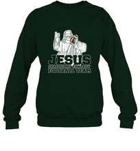 Load image into Gallery viewer, Jesus Drafted My Football Team Fantasy Football Draft Day Crewneck Sweatshirt
