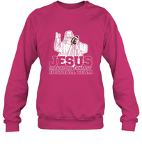 Load image into Gallery viewer, Jesus Drafted My Football Team Fantasy Football Draft Day Crewneck Sweatshirt
