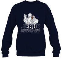 Load image into Gallery viewer, Jesus Drafted My Football Team Fantasy Football Draft Day Crewneck Sweatshirt
