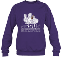 Load image into Gallery viewer, Jesus Drafted My Football Team Fantasy Football Draft Day Crewneck Sweatshirt
