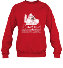 Load image into Gallery viewer, Jesus Drafted My Football Team Fantasy Football Draft Day Crewneck Sweatshirt

