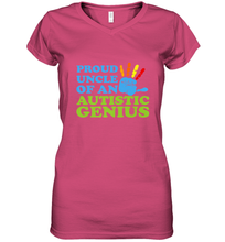 Load image into Gallery viewer, Autism Awareness Shirts Uncle Awareness Month Women's V-Neck T-Shirt
