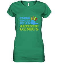 Load image into Gallery viewer, Autism Awareness Shirts Uncle Awareness Month Women's V-Neck T-Shirt
