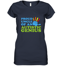 Load image into Gallery viewer, Autism Awareness Shirts Uncle Awareness Month Women's V-Neck T-Shirt
