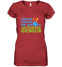 Load image into Gallery viewer, Autism Awareness Shirts Uncle Awareness Month Women's V-Neck T-Shirt
