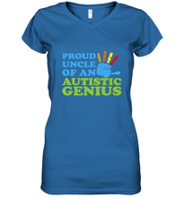 Load image into Gallery viewer, Autism Awareness Shirts Uncle Awareness Month Women's V-Neck T-Shirt
