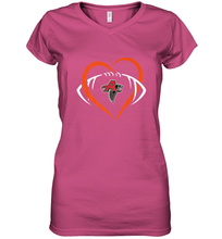 Load image into Gallery viewer, NFLAtlanta Falcons Heart Love Football Women's V-Neck T-Shirt
