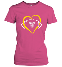 Load image into Gallery viewer, Valparaiso Crusaders Large Heart  Football Women's T-Shirt
