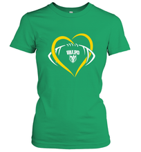 Load image into Gallery viewer, Valparaiso Crusaders Large Heart  Football Women's T-Shirt
