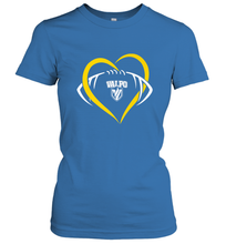 Load image into Gallery viewer, Valparaiso Crusaders Large Heart  Football Women's T-Shirt
