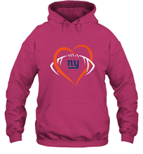 Load image into Gallery viewer, NFL New York Giants Heart Love Football Hooded Sweatshirt

