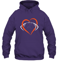 Load image into Gallery viewer, NFL New York Giants Heart Love Football Hooded Sweatshirt
