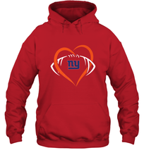 Load image into Gallery viewer, NFL New York Giants Heart Love Football Hooded Sweatshirt

