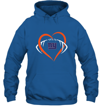 Load image into Gallery viewer, NFL New York Giants Heart Love Football Hooded Sweatshirt
