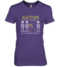 Load image into Gallery viewer, Autism it's a different ability Funny Dabbing skeleton Gift Women's Premium T-Shirt
