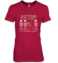 Load image into Gallery viewer, Autism it's a different ability Funny Dabbing skeleton Gift Women's Premium T-Shirt
