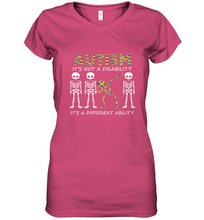 Load image into Gallery viewer, Autism it's a different ability Funny Dabbing skeleton Gift Women's V-Neck T-Shirt
