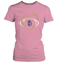 Load image into Gallery viewer, James Madison Dukes Large Heart  Football  Team Women's T-Shirt
