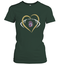 Load image into Gallery viewer, James Madison Dukes Large Heart  Football  Team Women's T-Shirt
