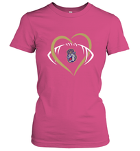 Load image into Gallery viewer, James Madison Dukes Large Heart  Football  Team Women's T-Shirt

