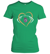 Load image into Gallery viewer, James Madison Dukes Large Heart  Football  Team Women's T-Shirt
