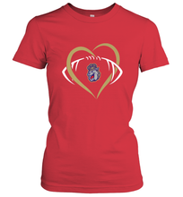 Load image into Gallery viewer, James Madison Dukes Large Heart  Football  Team Women's T-Shirt
