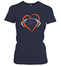 Load image into Gallery viewer, NFL New York Giants Heart Love Football Women's T-Shirt

