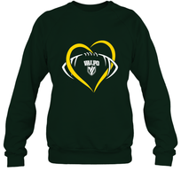 Load image into Gallery viewer, Valparaiso Crusaders Large Heart  Football Crewneck Sweatshirt
