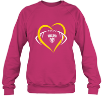 Load image into Gallery viewer, Valparaiso Crusaders Large Heart  Football Crewneck Sweatshirt
