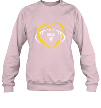 Load image into Gallery viewer, Valparaiso Crusaders Large Heart  Football Crewneck Sweatshirt
