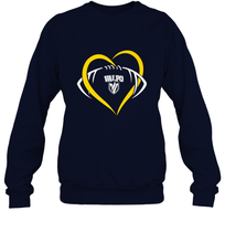 Load image into Gallery viewer, Valparaiso Crusaders Large Heart  Football Crewneck Sweatshirt

