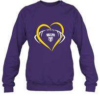 Load image into Gallery viewer, Valparaiso Crusaders Large Heart  Football Crewneck Sweatshirt
