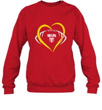 Load image into Gallery viewer, Valparaiso Crusaders Large Heart  Football Crewneck Sweatshirt
