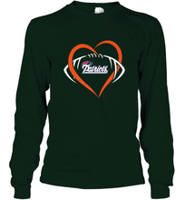 Load image into Gallery viewer, NFL New England Patriots Heart Love Football Long Sleeve T-Shirt

