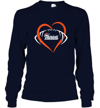 Load image into Gallery viewer, NFL New England Patriots Heart Love Football Long Sleeve T-Shirt
