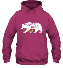 Load image into Gallery viewer, Mama Bear Autism t shirt Autism Awareness Month Hooded Sweatshirt
