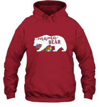 Load image into Gallery viewer, Mama Bear Autism t shirt Autism Awareness Month Hooded Sweatshirt
